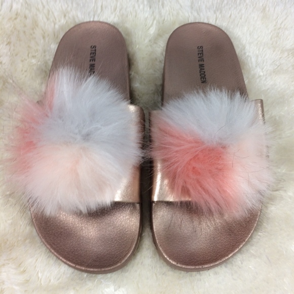 Steve Madden Shoes - Steve Madden Womens Sz 9 Fuzzy Spiral Slide Sandal